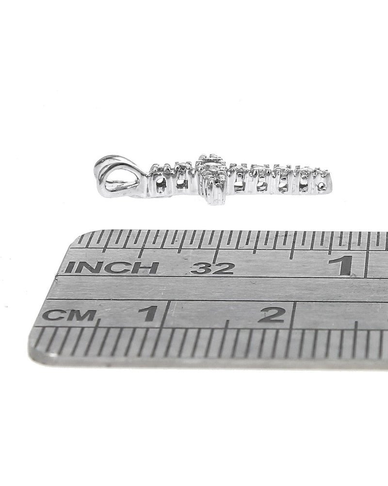 Diamond Cross Pendant in White Gold