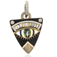 Buddha Mama Tourmaline Diamond Enamel Guitar Pick Pendant