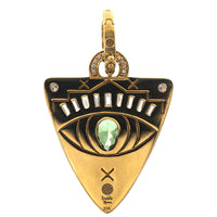 Buddha Mama Tourmaline Diamond Enamel Guitar Pick Pendant