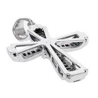 Blue Sapphire and Diamond Cross Pendant