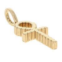 18K Yellow Gold Diamond Ankh Pendant