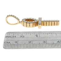 18K Yellow Gold Diamond Ankh Pendant