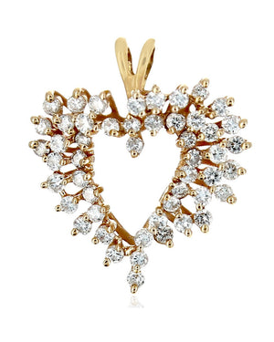 Diamond Cluster Open Heart Pendant
