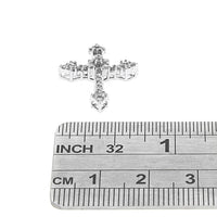 10K White Gold Diamond Cross Pendant
