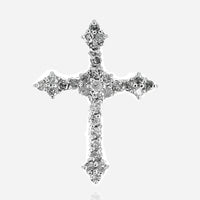 10K White Gold Diamond Cross Pendant