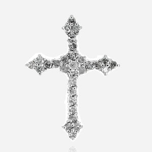 10K White Gold Diamond Cross Pendant