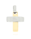 Mini Cross Pendant in White and Yellow Gold