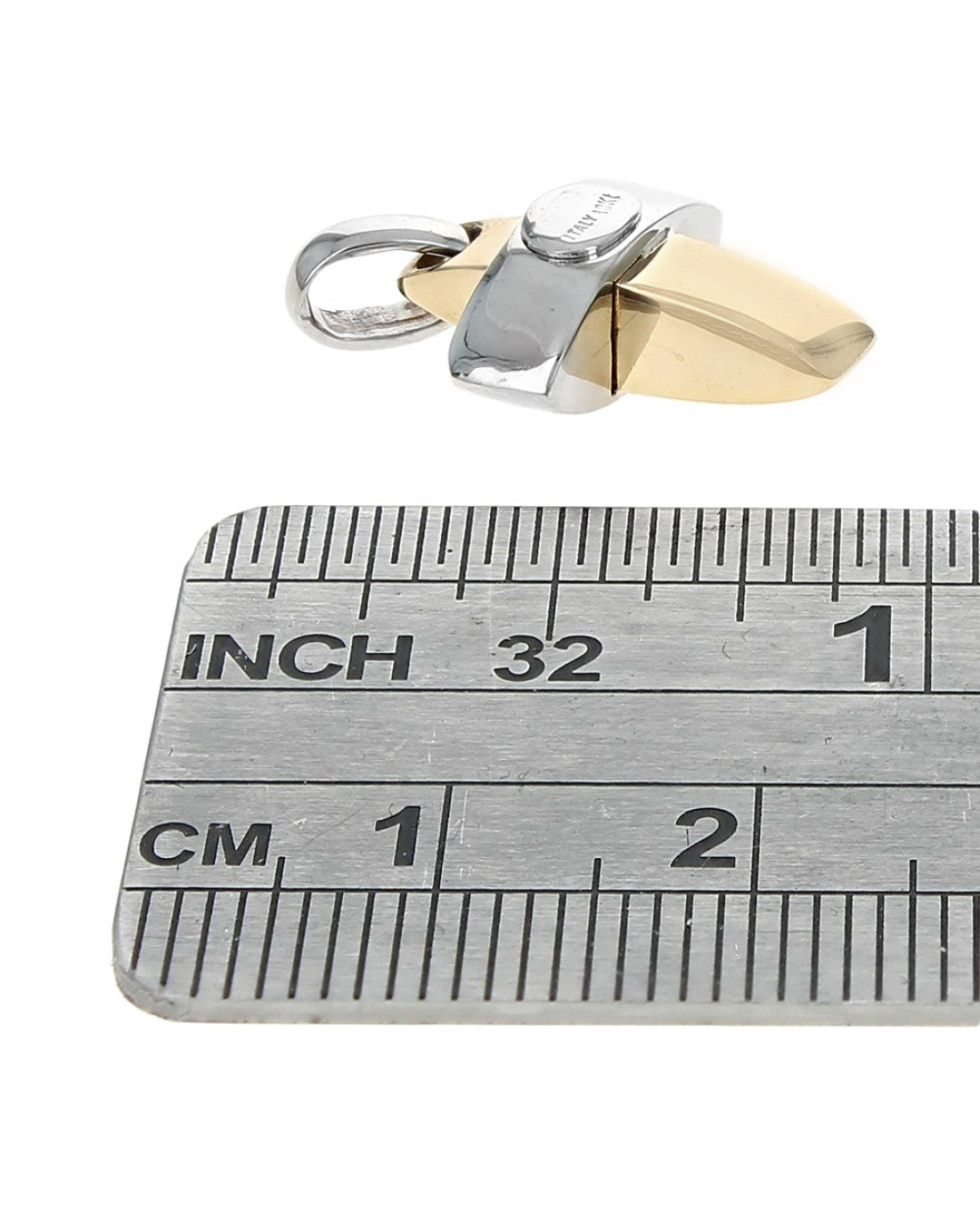 Mini Cross Pendant in White and Yellow Gold