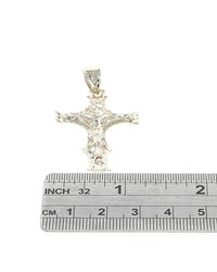 Textured Filigree Crucifix Pendant in Yellow Gold