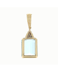 20.00CT Aquamarine and Diamond Accent Enhancer Pendant