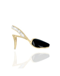 Black Onyx and Diamond Sling Back Heel Charm