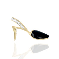 Black Onyx and Diamond Sling Back Heel Charm