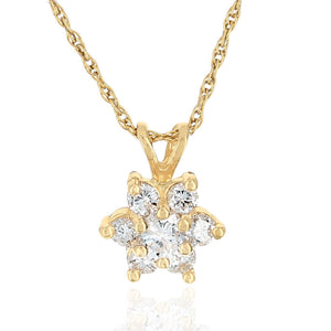 Diamond Cluster Miniature Drop Pendant