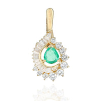Pear Cut Emerald and Diamond Enhancer Pendant