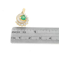 Pear Cut Emerald and Diamond Enhancer Pendant