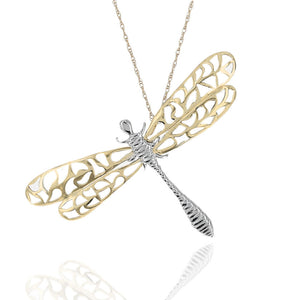 2 Toned Cut Out Dragonfly Pendant