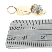 Diamond Sandal Pendant in White and Yellow Gold
