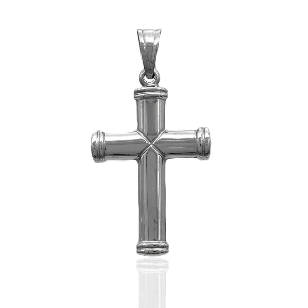 14K White Gold Cross Pendant