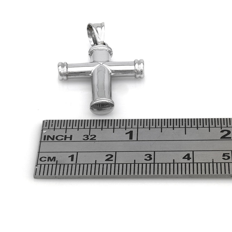 14K White Gold Cross Pendant