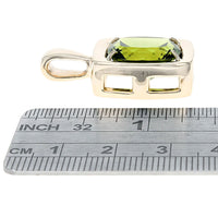 Cushion Cut Peridot Pendant in Yellow Gold