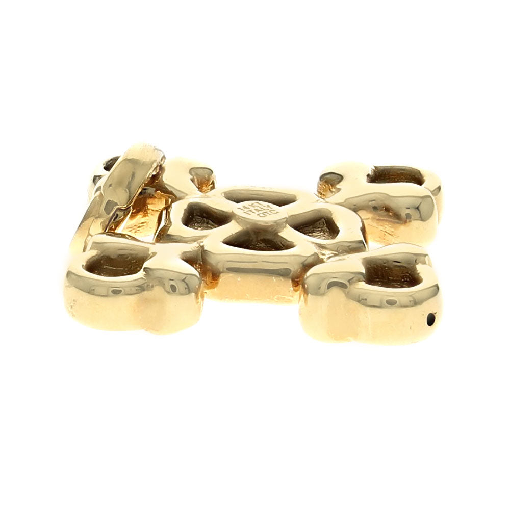 14K Yellow Gold Budded Cross Pendant