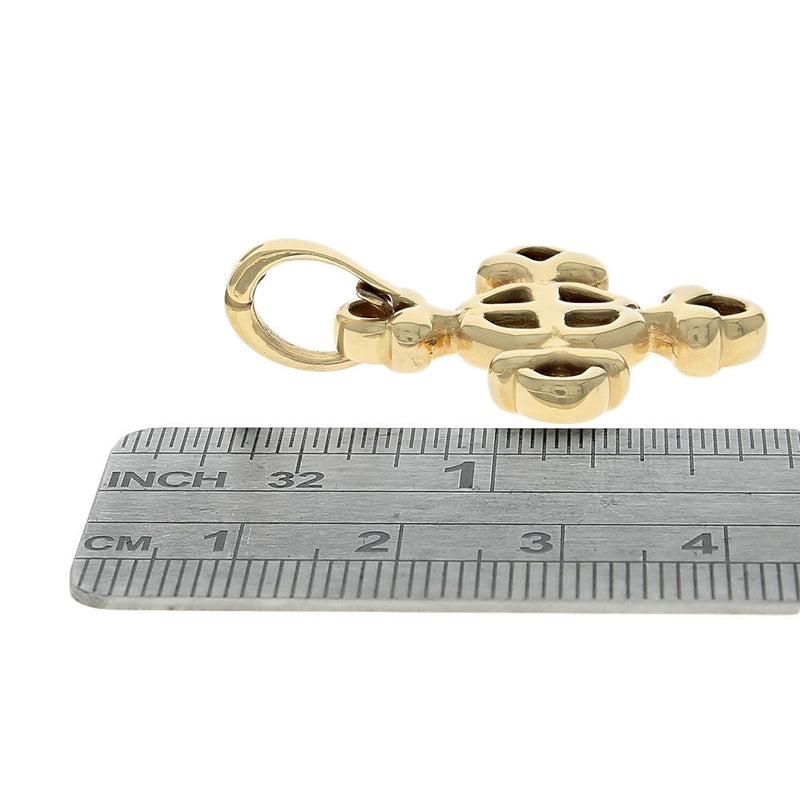 14K Yellow Gold Budded Cross Pendant
