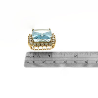 33.16ct Cushion Cut Aquamarine Diamond Halo Pendant
