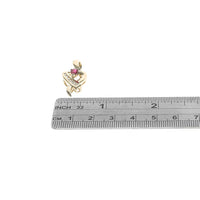 Princess and Round Cut Diamond Pave Open Scroll Motif Pendant