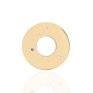 Diamond Open Disc Pendant in Yellow Gold