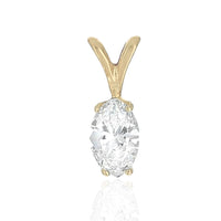 Diamond Solitaire Pendant in White and Yellow Gold