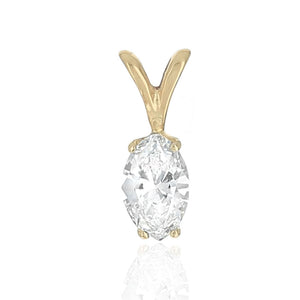 Diamond Solitaire Pendant in White and Yellow Gold