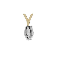 Diamond Solitaire Pendant in White and Yellow Gold