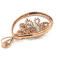 Diamond Pear Shaped Swirl Drop Pendant in Rose Gold