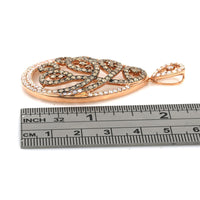 Diamond Pear Shaped Swirl Drop Pendant in Rose Gold