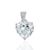 Heart Shaped Diamond Pendant in White Gold