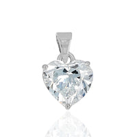 Heart Shaped Diamond Pendant in White Gold