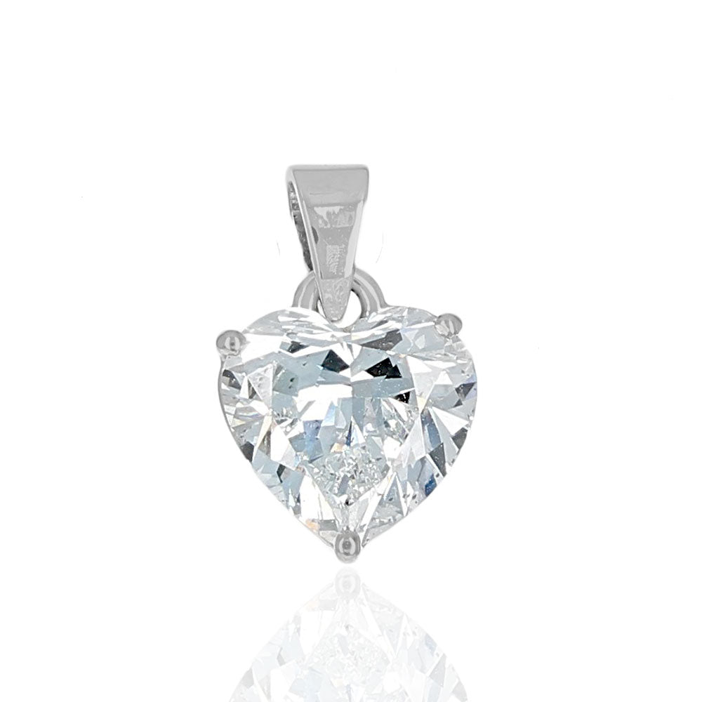 Heart Shaped Diamond Pendant in White Gold