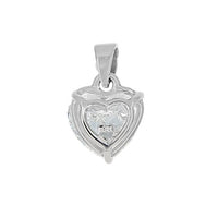 Heart Shaped Diamond Pendant in White Gold
