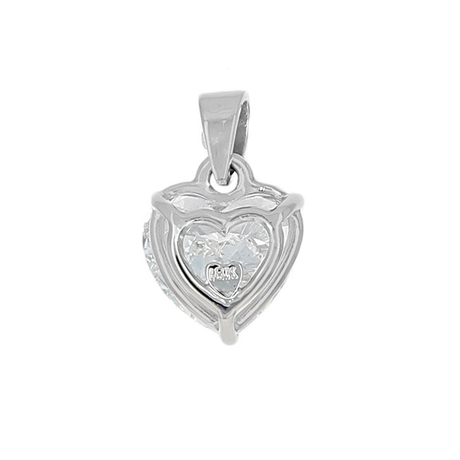 Heart Shaped Diamond Pendant in White Gold