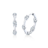 Station Diamond Hoop Earrings