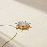 Smiling Sunshine Moonstone and Diamond Pendant