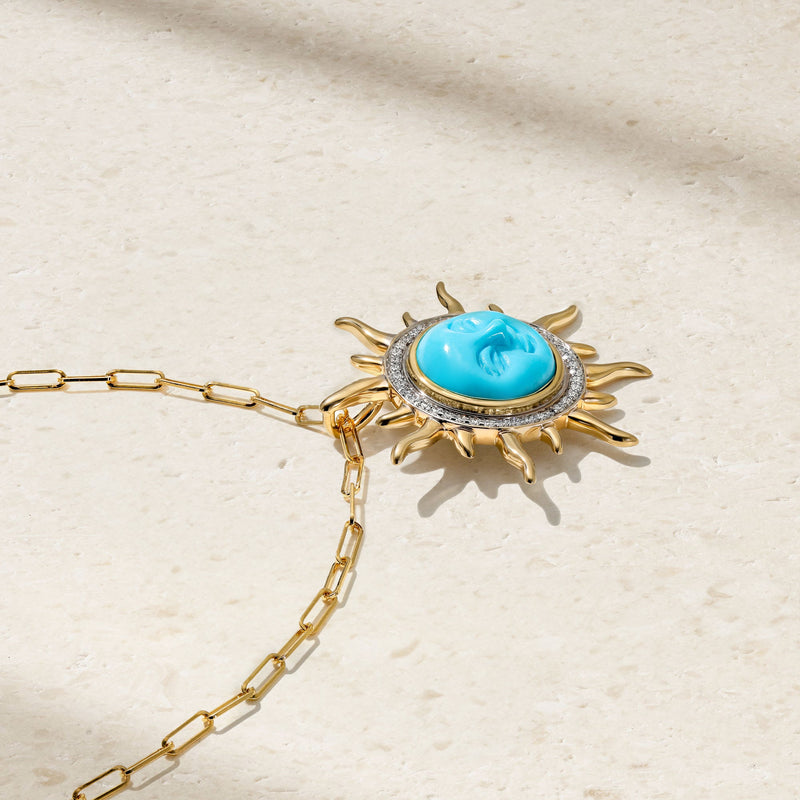 Smiling Sun Turquoise Pendant