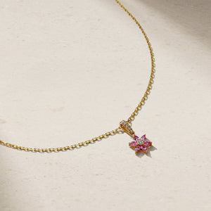 Daffodil Garden Pink Sapphire and Diamond Pendant