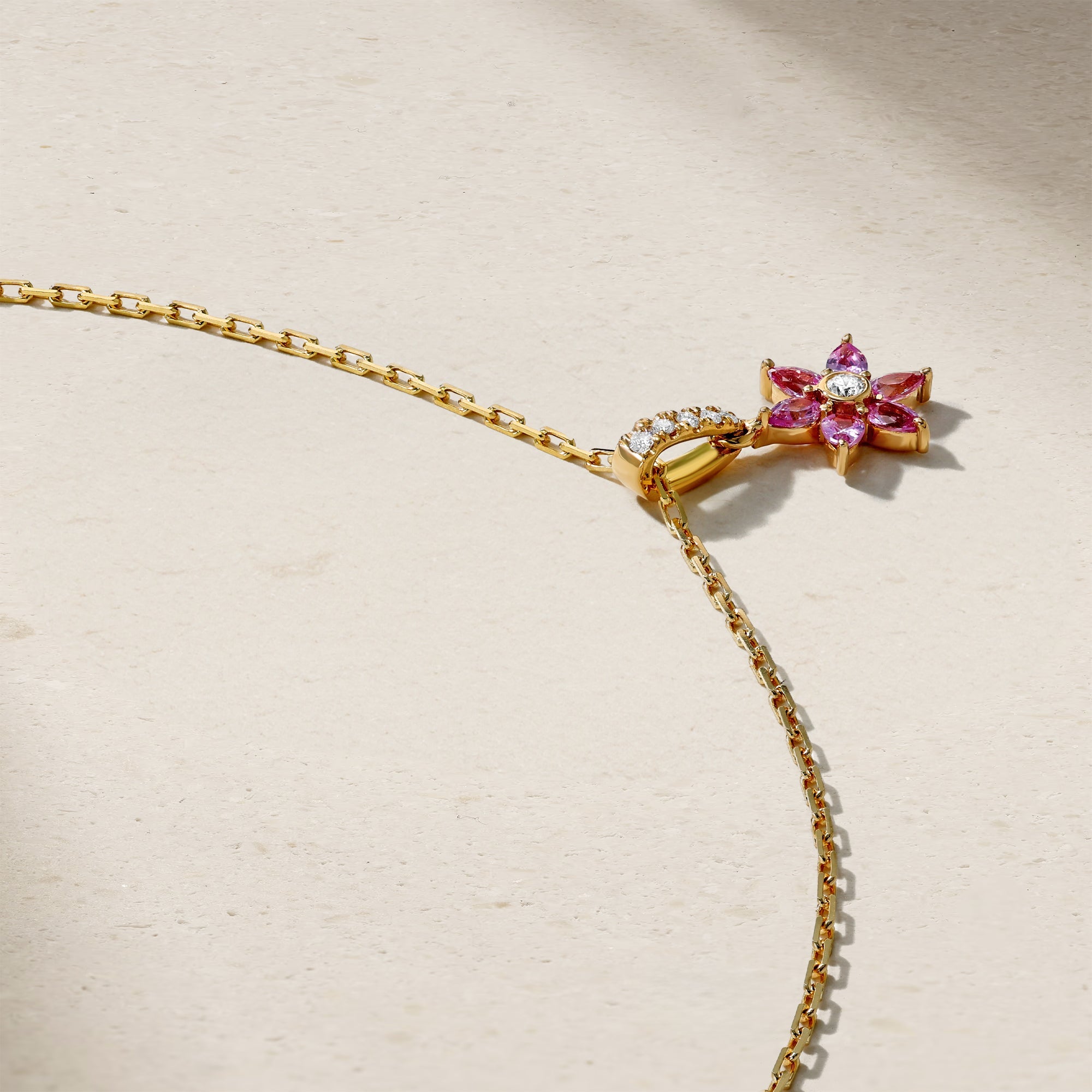 Daffodil Garden Pink Sapphire and Diamond Pendant