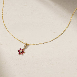 Daffodil Garden Ruby and Diamond Pendant