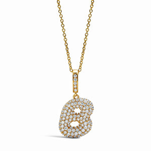 Initial "B" Diamond Pendant