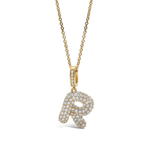 Initial "R" Diamond Pendant