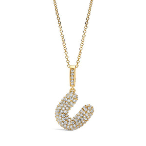 Initial "U" Diamond Pendant