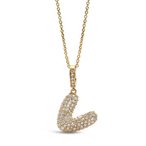 Initial "V" Diamond Pendant
