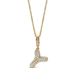 Initial "Y" Diamond Pendant